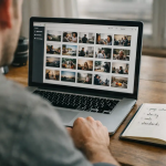 How marketing teams choose the wrong photos during image selection on a laptop with notes on page intent and standards