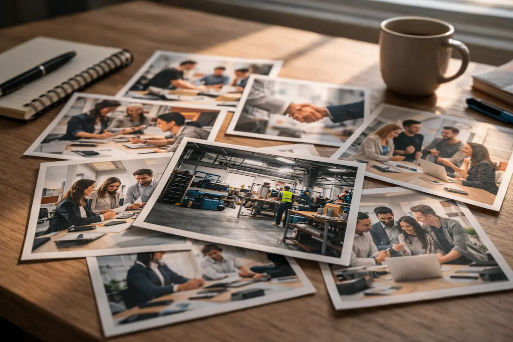 Example of safe images compared with a more specific contextual photo during image selection.