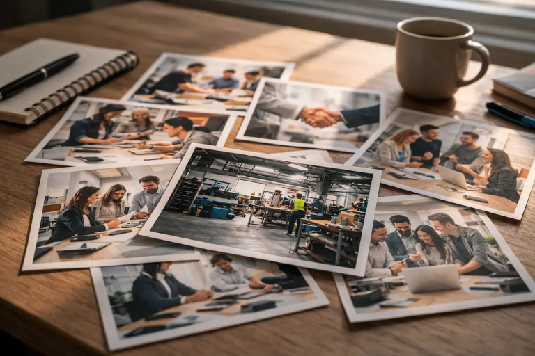 Example of safe images compared with a more specific contextual photo during image selection.